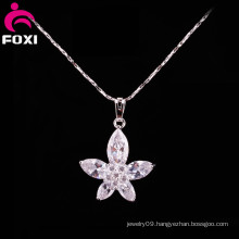 Beauty Flower Design White Gold Pendants Jewelry